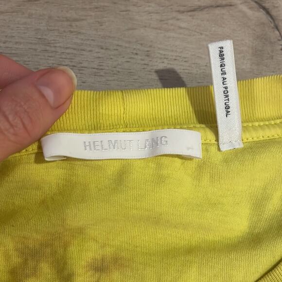 Helmut Lang tie dye cropped yellow T-shirt - Picture 5 of 5